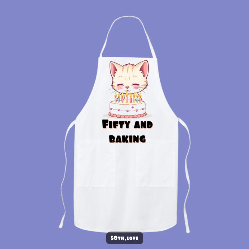 Funny Kitten 50th Birthday Apron: Hilarious Kitchen Wear for Determined Bakers