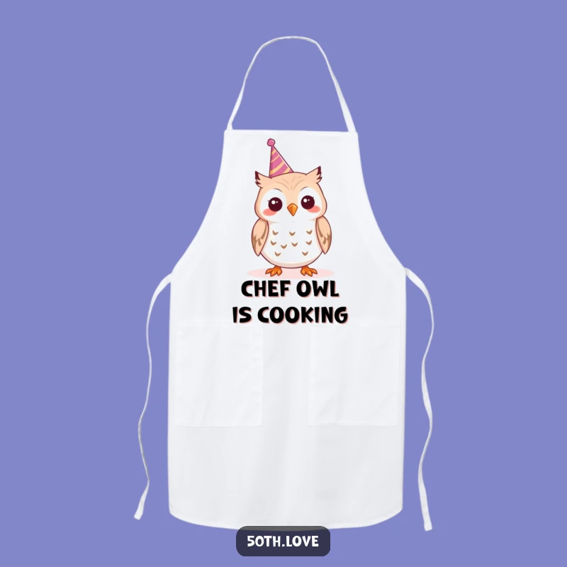 Funny Cheerful Owl Party Apron - Tooting Horn Chef's Gear