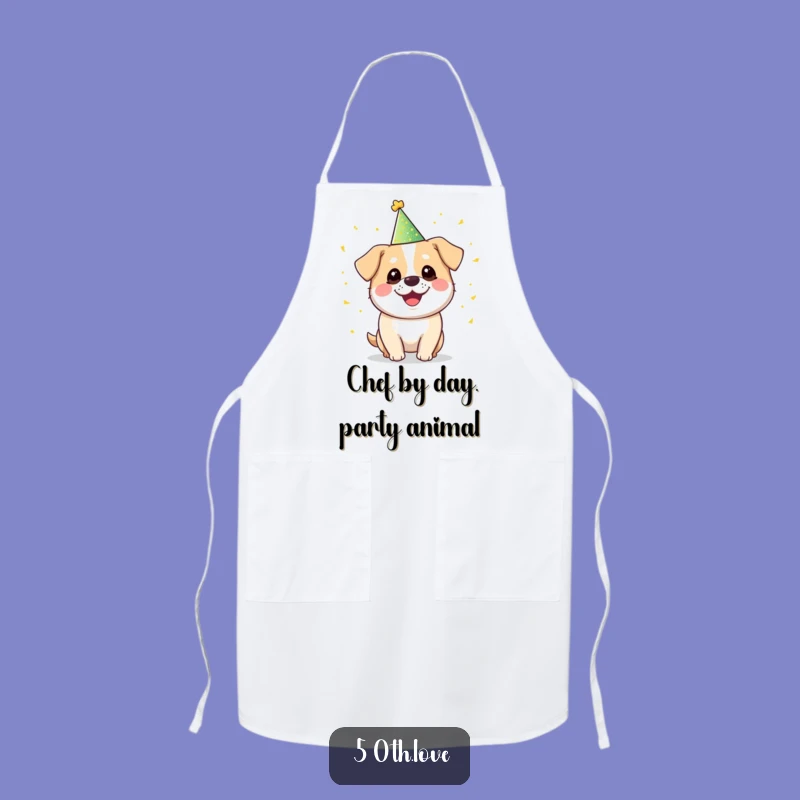 Funny Dog Juggling Confetti Apron - Party Pup Chef's Gear