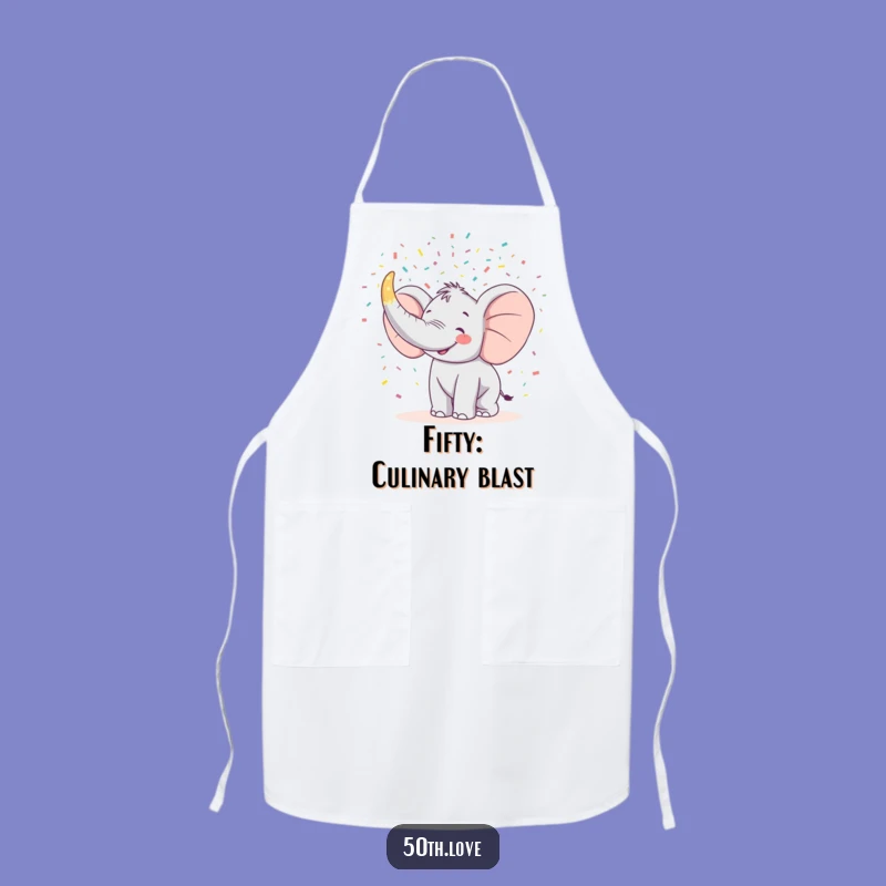 Funny Elephant Chef Apron: Hilarious 50th Birthday Kitchen Gift!