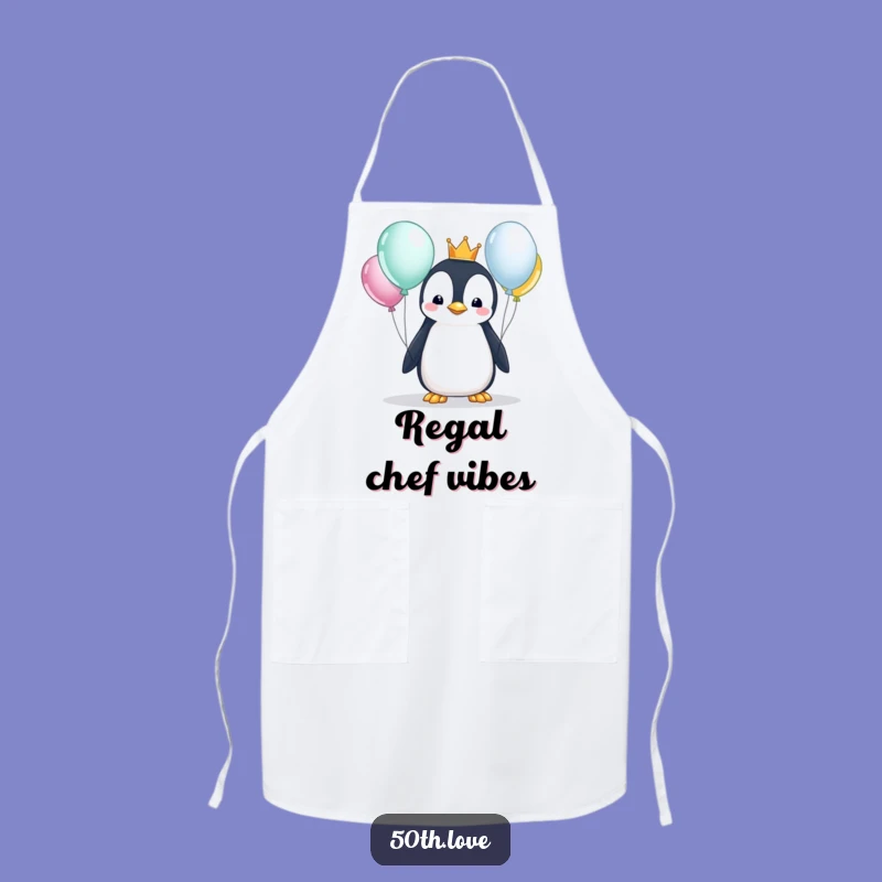 Funny Penguin King Birthday Apron - Cook Like Royalty This Year!