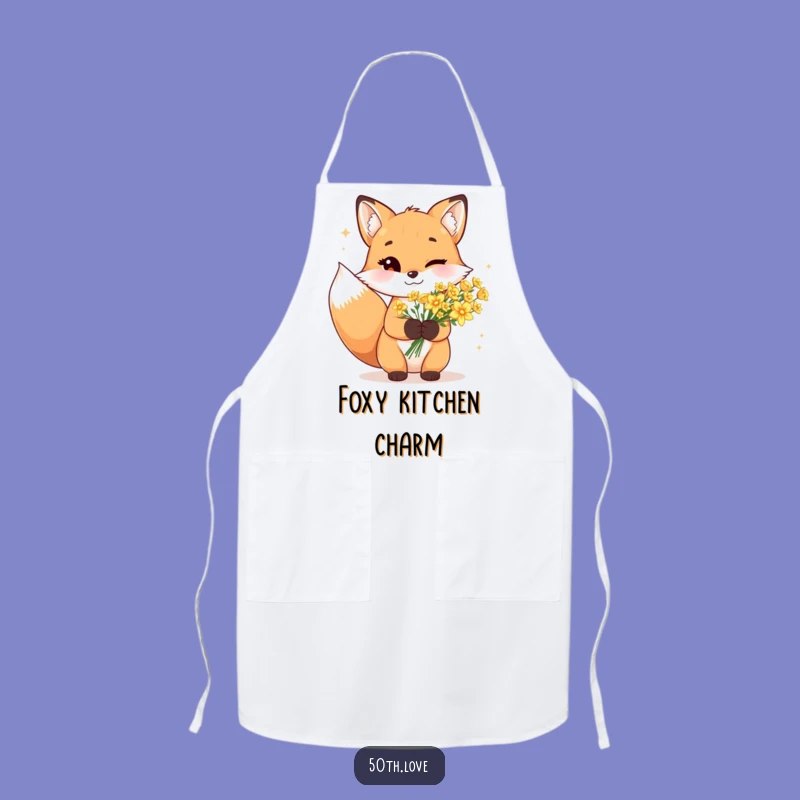Sass in the Kitchen: Funny Winking Fox Golden Flowers Apron