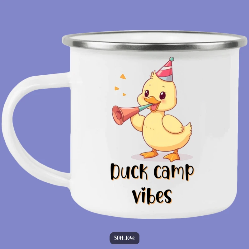 Funny Duckling Party Horn Camping Mug: Celebrate Adventures Loudly!