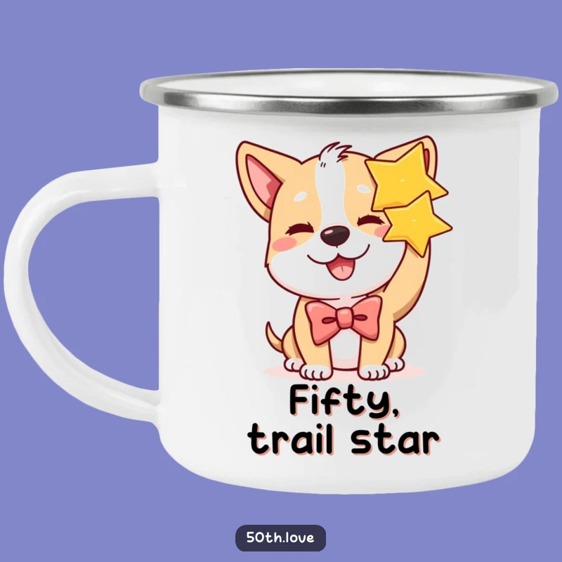 Durable Funny Winking Dog Star Camping Mug - Your Star Companion!