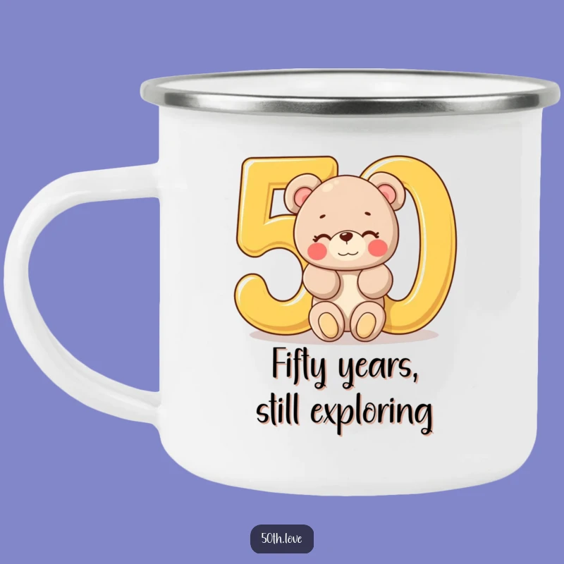 Funny 'Beary' 50th Birthday Camping Mug - Witty Teddy Bear Outdoor Gear