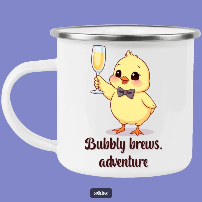 Trail Toast: Funny Bouncing Chick Champagne Camping Mug