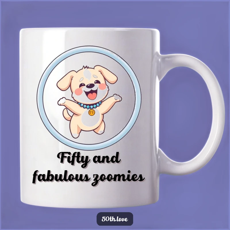 Funny Giggling Dog Fifty Hoop Mug: A Hilarious Birthday Gift for Dog Lovers