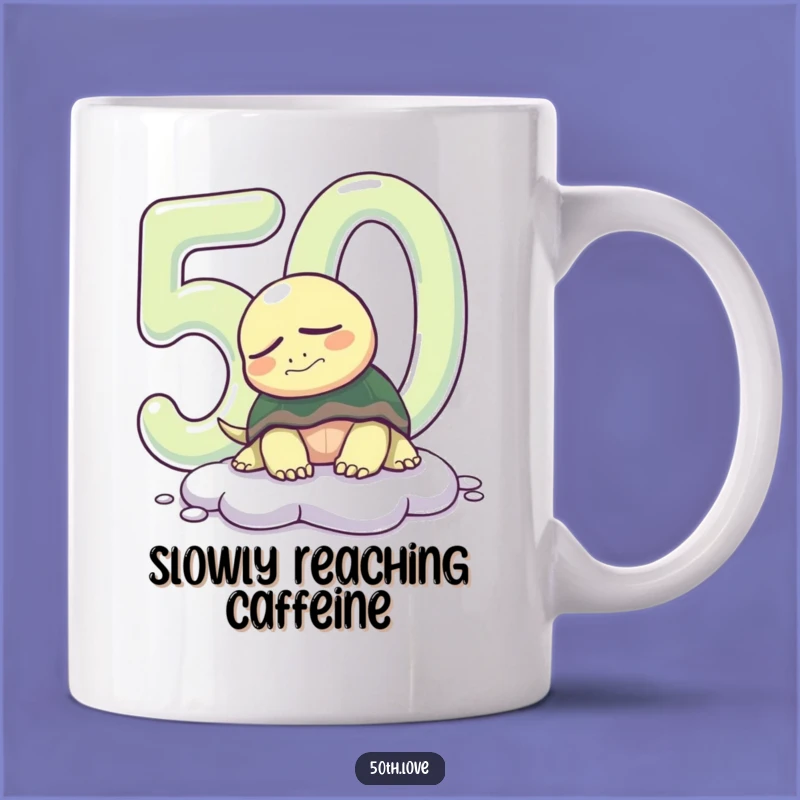 Funny 50th Birthday Turtle Mug: slow and steady wins the race gift