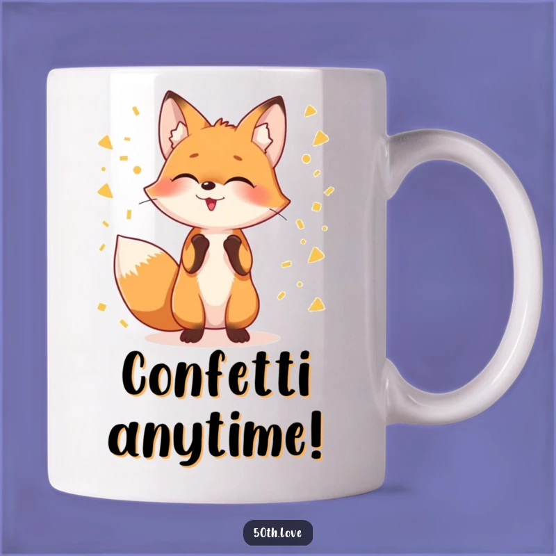 Funny Fox Juggling Confetti Mug: Hilarious Birthday Party Gift for Fox Lovers
