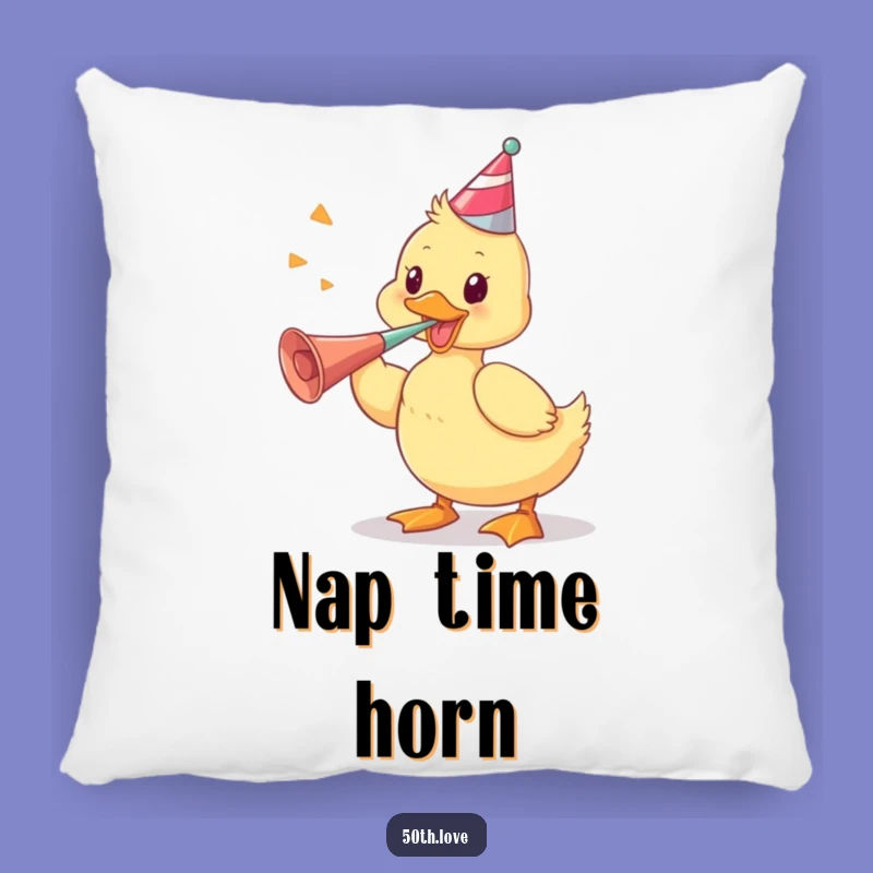 Cozy Duckling Party Horn Pillow: Snuggle Up with Funny Celebration Comfort!