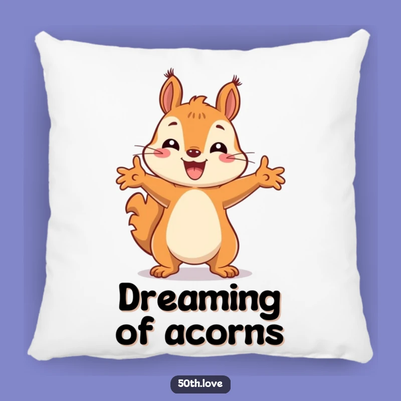 Funny Squirrel Celebration Pillow: Cozy Comfort with a Hilarious Touch