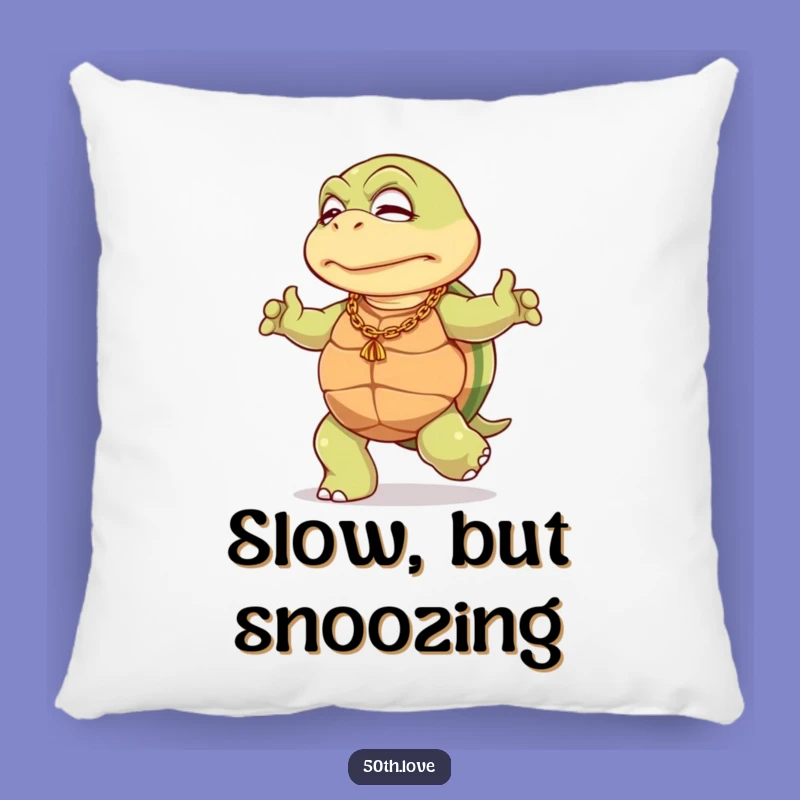 Funny Turtle 50th Birthday Pillow: Cozy Comfort with Hilarious Dance Moves