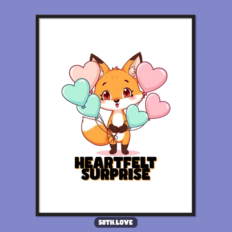 Funny Surprised Fox Digital Art: charming decor for heartwarming spaces