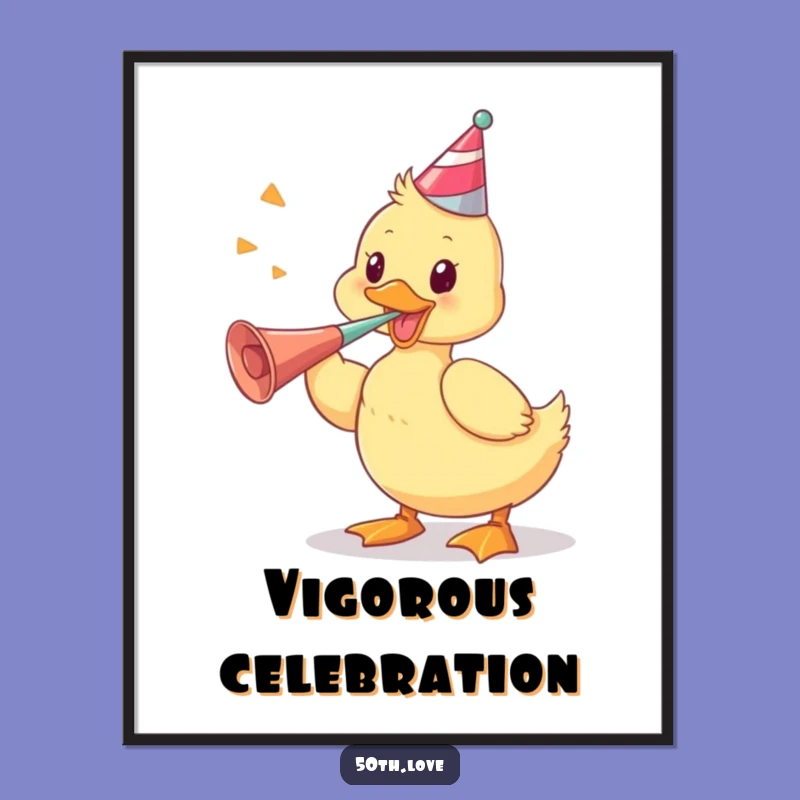 Duckling Party Horn Digital Art Print: Instant Funny Festive Decor!