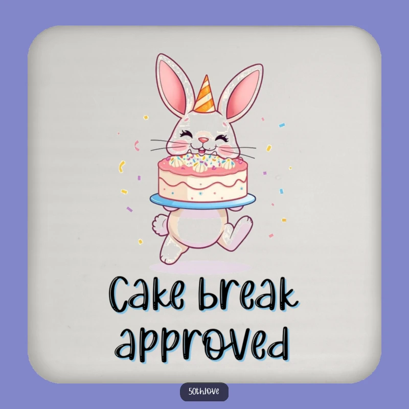 Funny Bunny Cake Coaster - Hopping Confetti Drink Charm