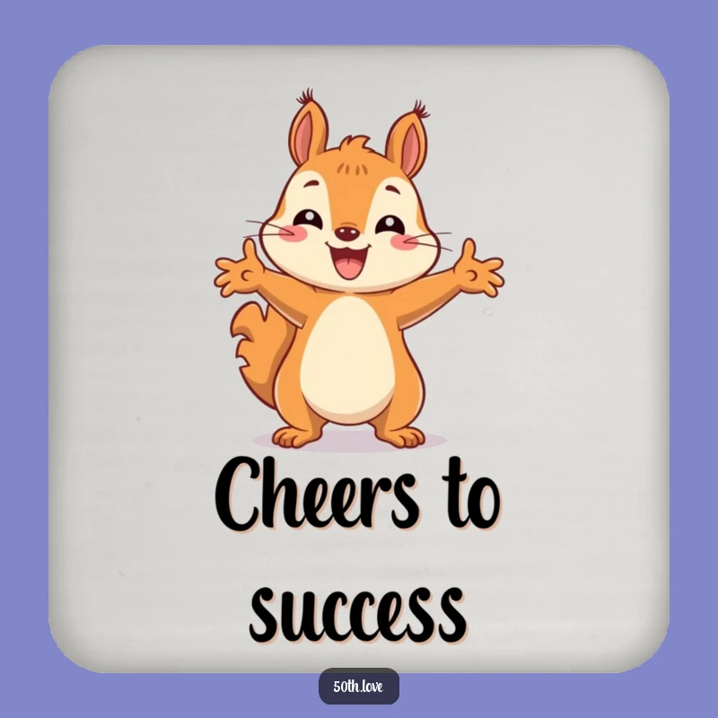 Funny Squirrel Celebration Coaster: Protect Surfaces with Hilarious Art