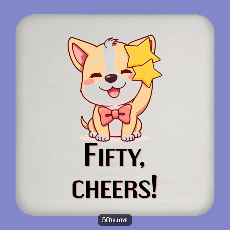 Funny Winking Dog Star Drink Coaster - Protect Surfaces with Star Flair!