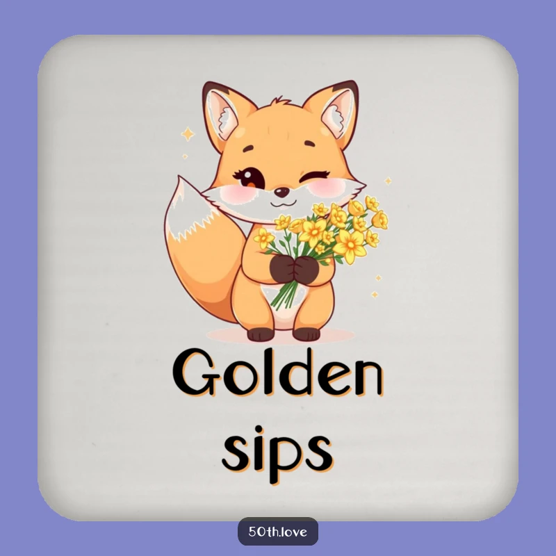 Protect Your Surfaces with Sparkle: Funny Winking Fox Coaster