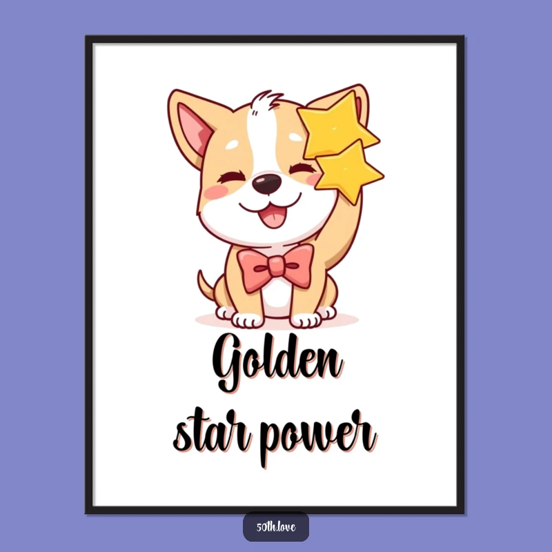 Dapper Funny Dog Star Poster - Decorate Your Birthday Bash with Charm!