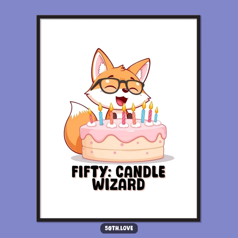 Funny Fox Birthday Poster: Whimsical Wall Art Gift!