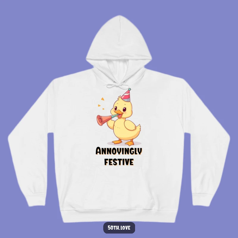 Cozy Duckling Party Horn Hoodie: Warm and Funny Celebration Gear!