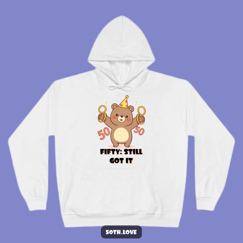 Cozy Funny Bear 50th Birthday Hoodie: The Ultimate Warm & Humorous Gift!