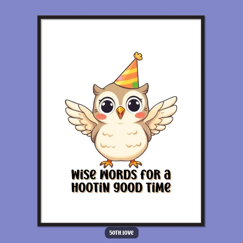 Free Printable Wall Art: Cheerful Owl's Party Dance, Whimsical Downloadable Decor