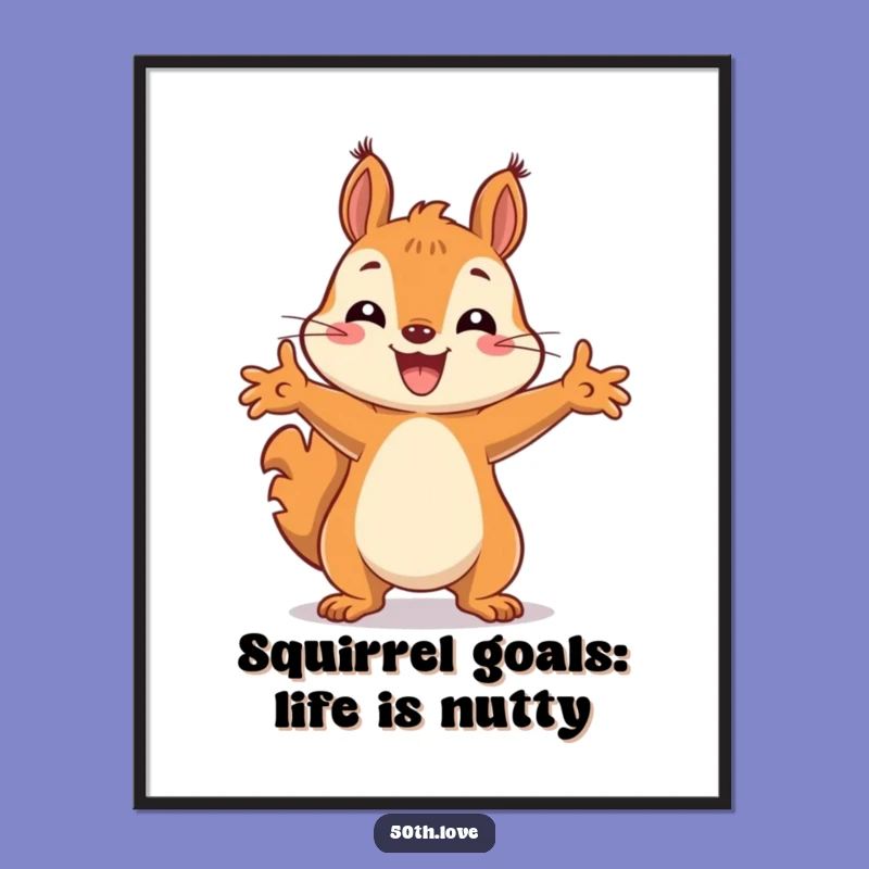 Free Printable Wall Art: Funny Squirrel Celebration Art, Humorous Downloadable Decor