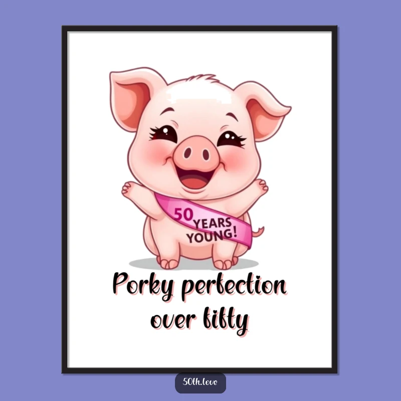 Free Printable Wall Art: Giggle-Inducing Piglet Celebrating 50 Years of Young Fun!