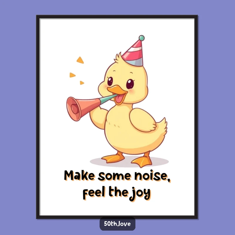 Free Printable Wall Art: Duckling's Party Horn Blast, Whimsical Downloadable Decor