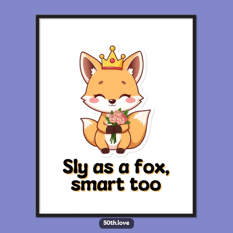 Free Printable Funny Fox Crown Wall Art - Hilarious Downloadable Decor with a Wink