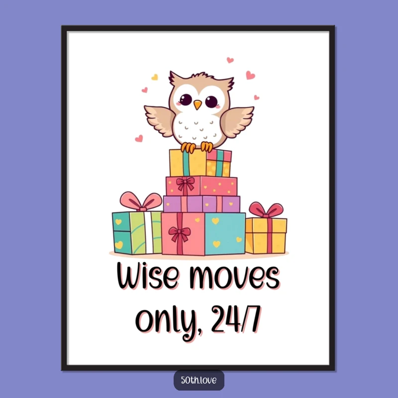 Free Printable Funny Owl Anniversary Wall Art - Hilarious Downloadable Decor with Presents