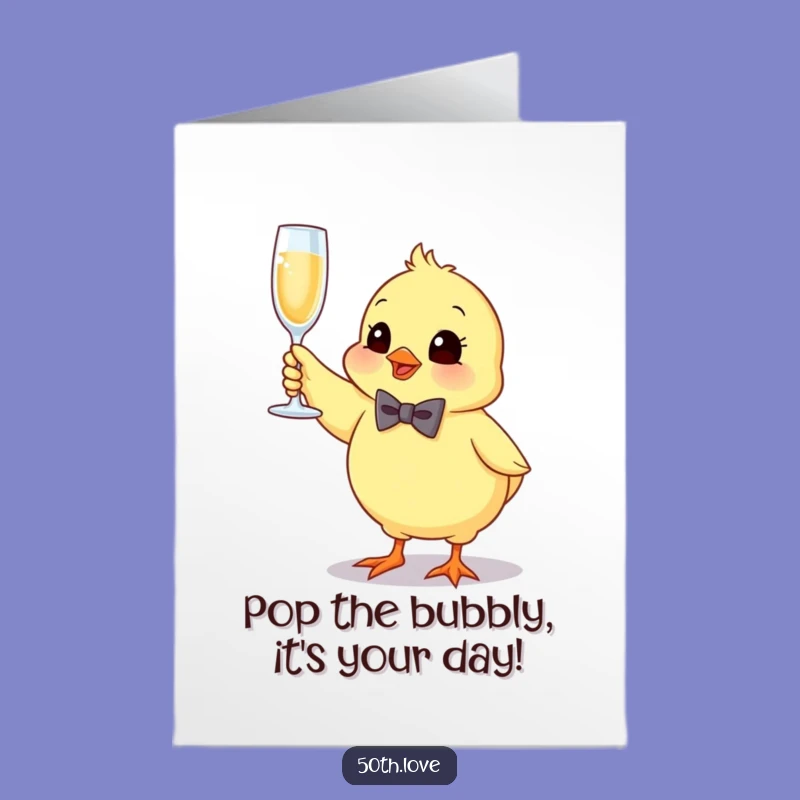 Free Printable Chick Birthday Card: Bubbly Celebration Funny Downloadable Gift