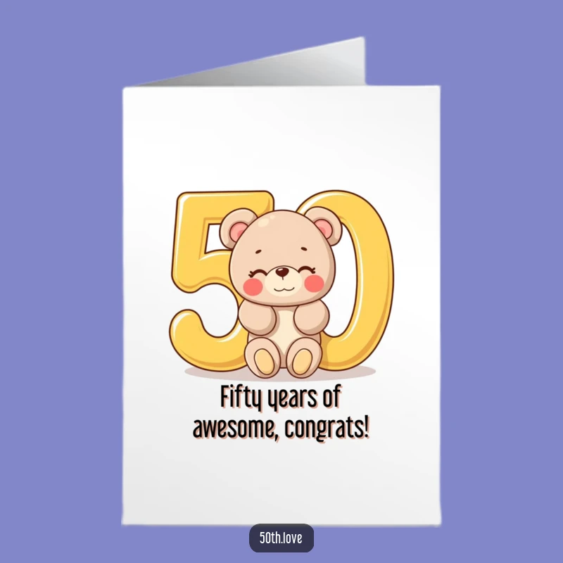 Free Printable Funny Card: Winking Bear Milestone Achievement, Hilarious Downloadable Gift