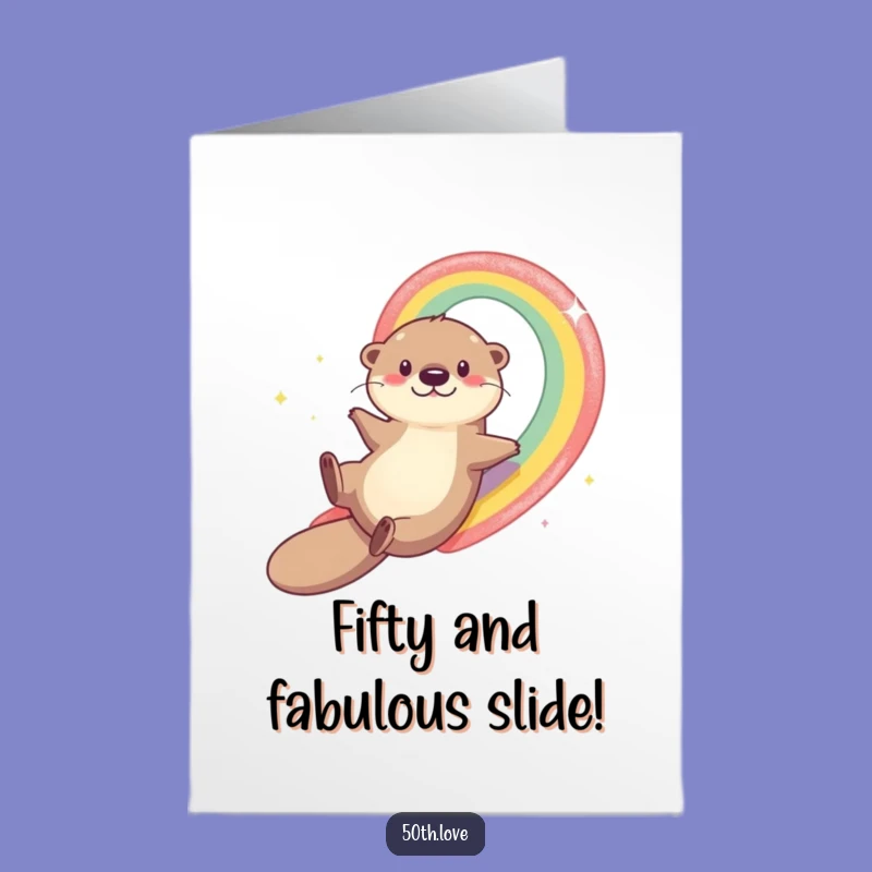 Free Printable Otter Rainbow Card - Funny Milestone Congratulations Downloadable Gift