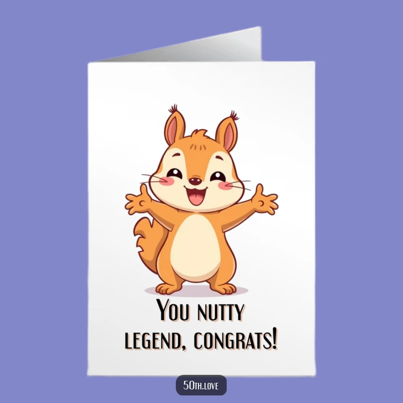 Free Printable Congrats Card: Joyful Squirrel Art, Humorous Downloadable Greeting