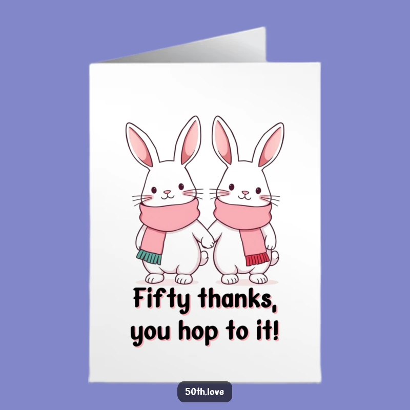 Free Printable Bunny Thank You Card: Adorable Downloadable Duo Gift for Sweet Appreciation