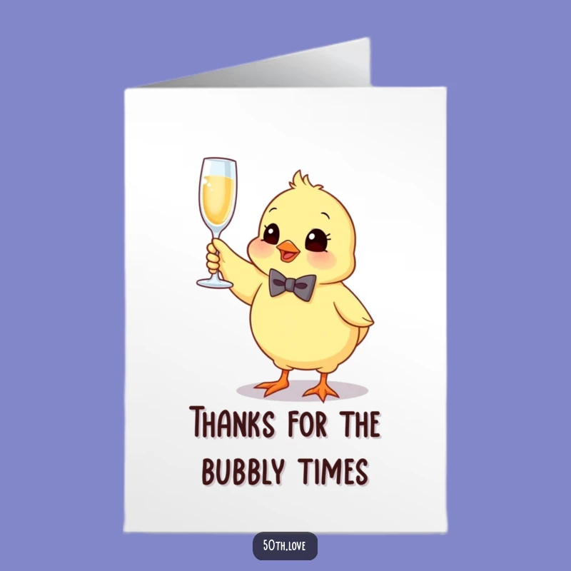 Free Printable Chick Thank You Card: Bubbly Gratitude Funny Downloadable Gift