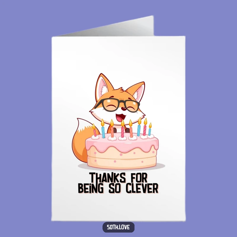 Free Printable Funny Thank You Card: Giggling Fox Gratitude Downloadable