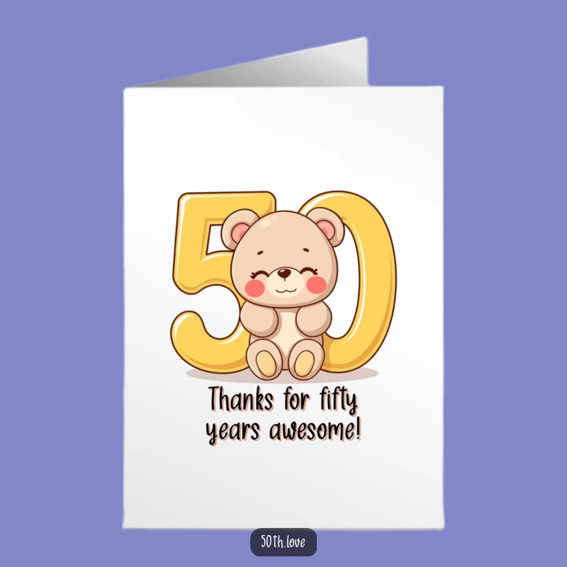 Free Printable Funny Thank You Card: Winking Bear, Express Gratitude with Humor, Downloadable