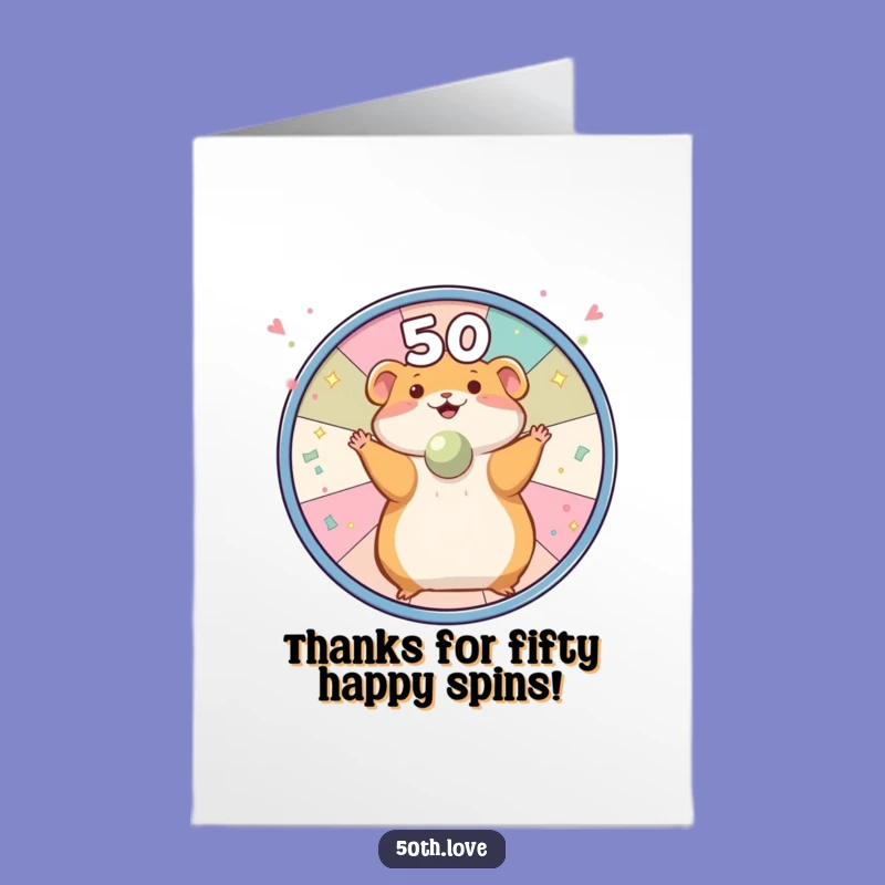 Free Printable Hamster Confetti Thank You Card - Spinning Appreciation Downloadable