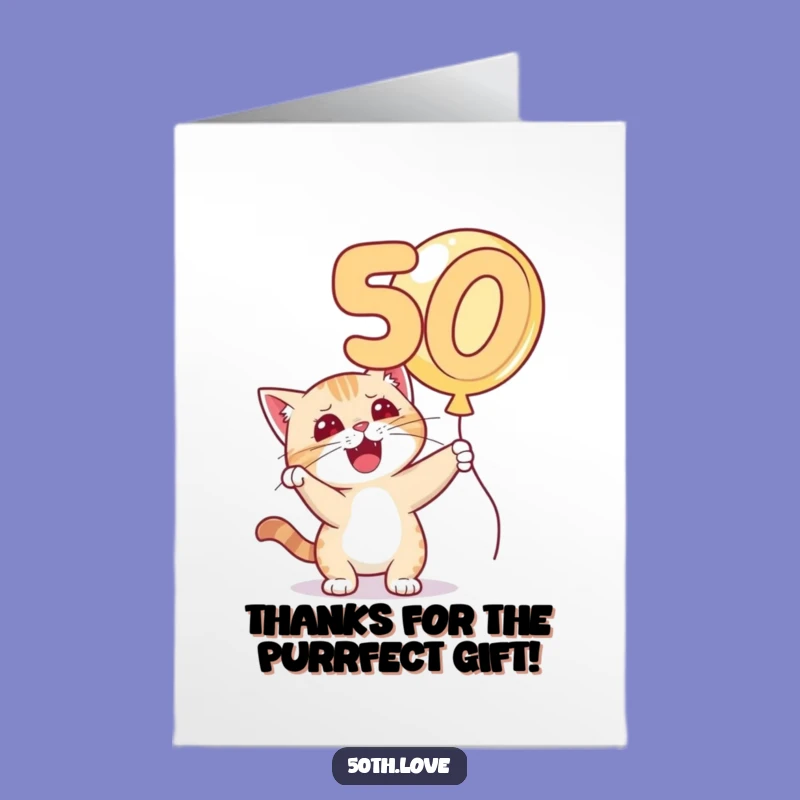 Free Printable Funny Cat Thank You Card: Mischievous Balloon Batting, Downloadable Gratitude
