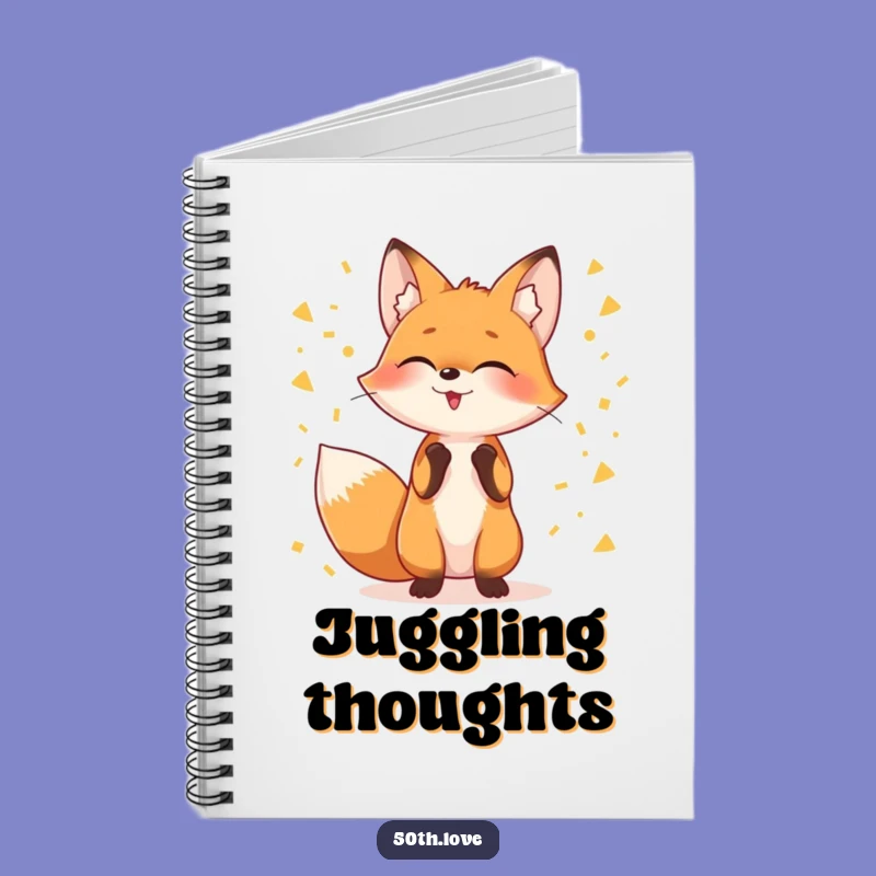 Funny Fox Juggling Confetti Notebook: Jot Down Ideas with Whimsical Flair!