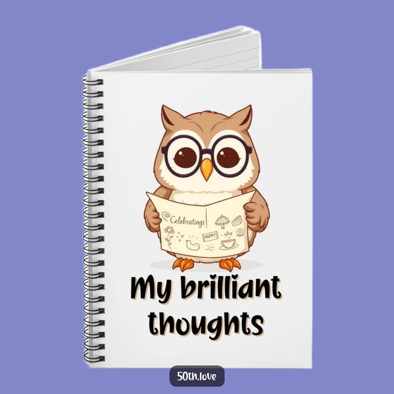 Record Your Wisdom: Funny Owl Reading Scroll Notebook