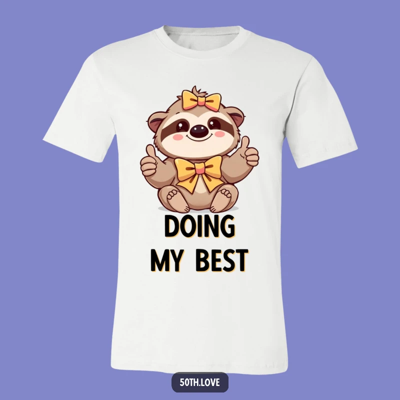 Funny Sloth Thumbs-Up T-Shirt: Chill Vibes and Hilarious Style