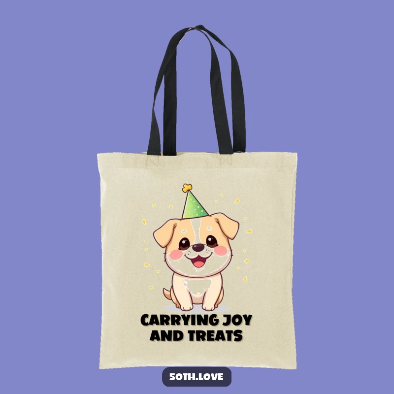 Funny Dog Juggling Confetti Tote Bag - Party Pup Accessory