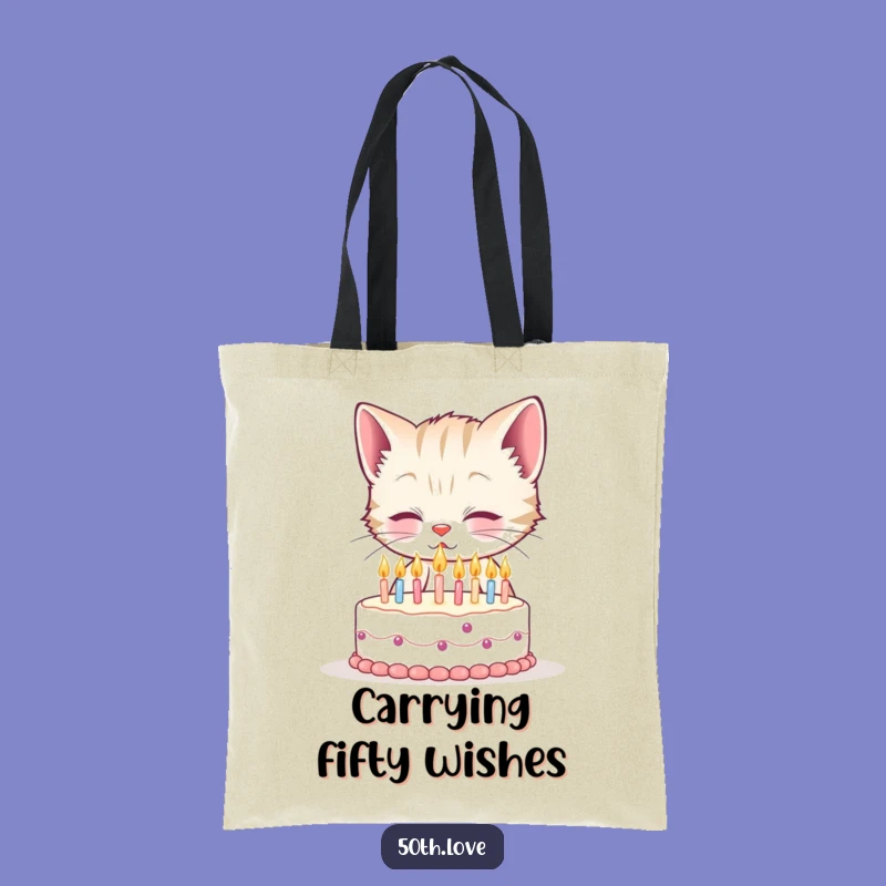 Funny Kitten 50th Birthday Tote Bag: Carry Your Humor in Hilarious Style